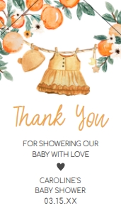 1003 A Little Cutie Baby Shower Favor Tag with Line A: 1003 A Little Cutie Baby Shower Favor Tag