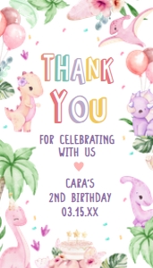 40BD Pink Dinosaur Birthday Party Favor Tag design preview