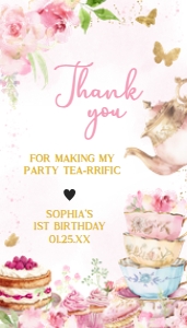 41BD Pink Gold Let's Par-tea Birthday Favor Tag A: 41BD Pink Gold Let's Partea Birthday Favor Tag