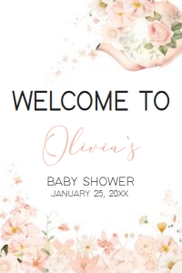 1006 Tea for Two Baby Shower Welcome Sign 20x30 A: 1006 Tea for Two Baby Shower Welcome Sign