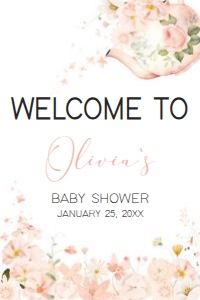 1006 Tea for Two Baby Shower Welcome Sign 24x36 A: 1006 Tea for Two Baby Shower Welcome Sign