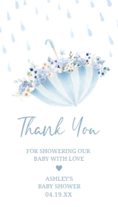 1004 Boy April Showers Baby Shower Favor Tag: 1004 Boy April Showers Baby Shower Favor Tag