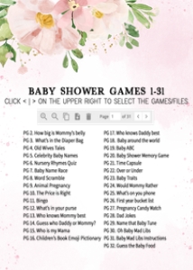 1017 Pink Floral Baby Shower Games design preview