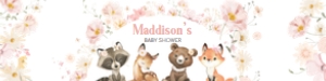 1007 Floral Woodland Baby Shower Bottle Label A: 1007 Floral Woodland Baby Shower Bottle Label