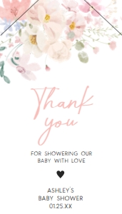 1009 Baby in Bloom Baby Shower Favor Tag with Line A: 1009 Baby in Bloom Baby Shower Favor Tag