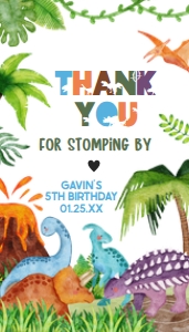 43BD Dinosaur Birthday Favor Tag A: 43BD Dinosaur Birthday Favor Tag