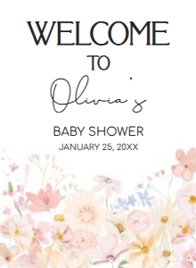1010 A Little Wildflower Baby Shower Welcome Sign design preview