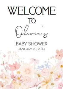1010 A Little Wildflower Baby Shower Welcome Sign A3 A: 1010 A Little Wildflower Baby Shower Welcome Sign