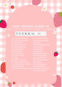1019 Berry Sweet Baby Shower Games Bundle 1 A: 1019 Berry Sweet Baby Shower Games