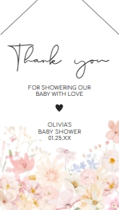 1010 A Little Wildflower Baby Shower Favor Tag with Line A: 1010 A Little Wildflower Baby Shower Favor Tag