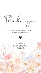 1010 A Little Wildflower Baby Shower Favor Tag design preview