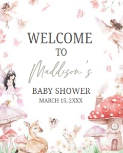 1011 Little Fairy Baby Shower Welcome Sign 16x20 A: 1011 Little Fairy Baby Shower Mega Bundle