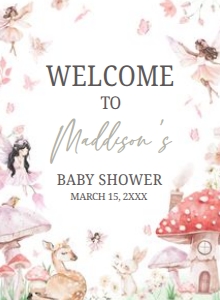 1011 Little Fairy Baby Shower Welcome Sign 11x15 A: 1011 Little Fairy Baby Shower Mega Bundle