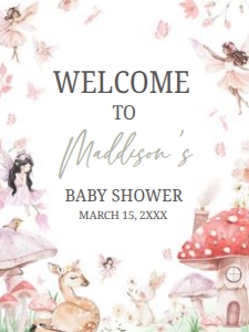 1011 Little Fairy Baby Shower Welcome Sign 18x24 A: 1011 Little Fairy Baby Shower Mega Bundle