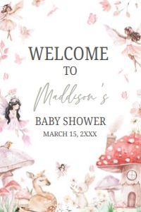1011 Little Fairy Baby Shower Welcome Sign 24x36 A: 1011 Little Fairy Baby Shower Mega Bundle
