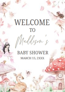 1011 Little Fairy Baby Shower Welcome Sign A3 A: 1011 Little Fairy Baby Shower Mega Bundle