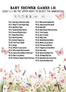 1021 Butterfly Baby Shower Games Bundle 1 A: 1021 Butterfly Baby Shower Games