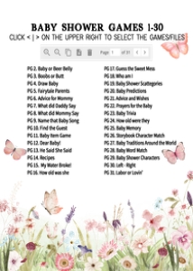 1021 Butterfly Baby Shower Games Bundle 2 A: 1021 Butterfly Baby Shower Games