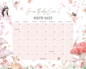 1011 Little Fairy Baby Shower Calendar 20x16 A: 1011 Little Fairy Baby Shower Mega Bundle