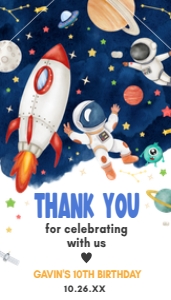 44BD Astronaut Outer Space Birthday Favor Tag with Line A: 44BD Astronaut Outer Space Birthday Favor Tag