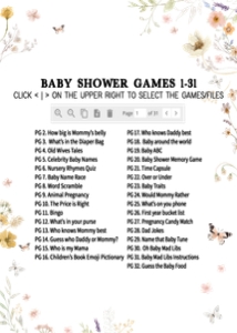 1020 Wildflower Baby Shower Games design preview