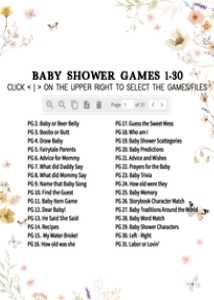 1020 Wildflower Baby Shower Games Bundle 2 A: 1020 Wildflower Baby Shower Games