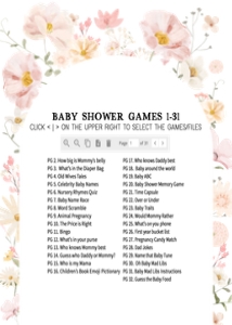 1016 Baby in Bloom Baby Shower Games Bundle 1 A: 1016 Baby in Bloom Baby Shower Games