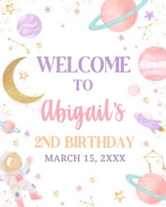 46BD Two the Moon Birthday Party Welcome Sign 16x20 A: 46BD Two the Moon Birthday Party Welcome Sign