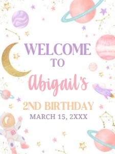 46BD Two the Moon Birthday Party Welcome Sign 18x24 A: 46BD Two the Moon Birthday Party Welcome Sign