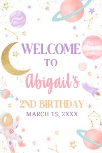 46BD Two the Moon Birthday Party Welcome Sign 20x30 A: 46BD Two the Moon Birthday Party Welcome Sign