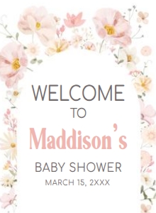 1016 Baby in Bloom Baby Shower Welcome Sign design preview