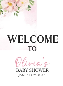 1021 Butterfly Baby Shower Welcome Sign design preview
