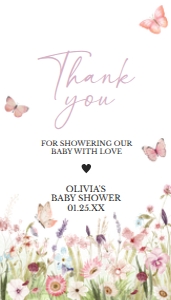 1021 Butterfly Baby Shower Favor Tag A: 1021 Butterfly Baby Shower Favor Tag