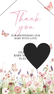 1021 Butterfly Baby Shower Favor Tag design preview