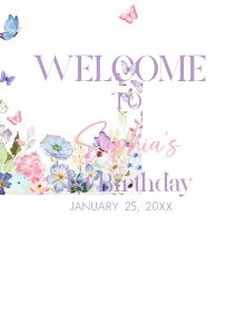 49BD Greenery Bear Birthday Welcome Sign design preview