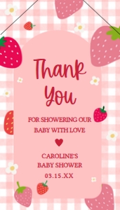 1019 Berry Sweet Baby Shower Favor Tag with Line A: 1019 Berry Sweet Baby Shower Favor Tag
