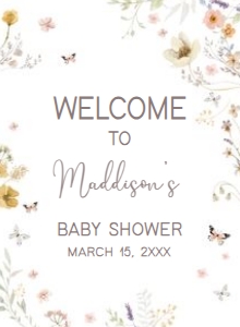 1020 Wildflower Baby Shower Welcome Sign design preview