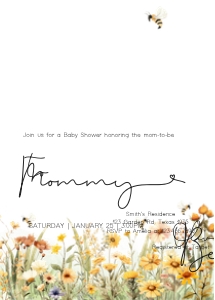1022 Mommy to Bee Baby Shower Invitation Set design preview