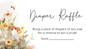 1022 Mommy to Bee Baby Shower Diaper Raffle B: 1022 Mommy to Bee Baby Shower Invitation Set
