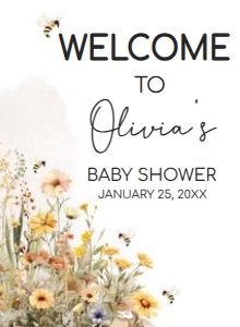 1022 Mommy to Bee Baby Shower Welcome Sign 11x15 B: 1022 Mommy to Bee Baby Shower Welcome Sign