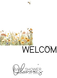 1022 Mommy to Bee Baby Shower Welcome Sign design preview
