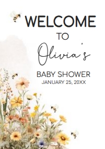 1022 Mommy to Bee Baby Shower Welcome Sign A2 B: 1022 Mommy to Bee Baby Shower Welcome Sign