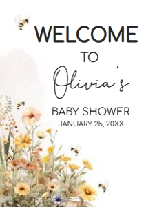 1022 Mommy to Bee Baby Shower Welcome Sign A3 B: 1022 Mommy to Bee Baby Shower Welcome Sign