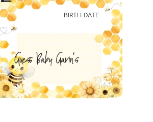 1022 Mommy to Bee Baby Shower Calendar design preview