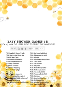 1022 Mommy to Bee Baby Shower Games Bundle design preview