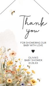 1022 Mommy to Bee Baby Shower Favor Tag with Line B: 1022 Mommy to Bee Baby Shower Favor Tag