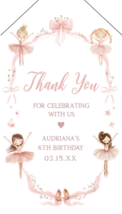 42BD Ballerina Birthday Party Favor Tag with Line B: 42BD Ballerina Birthday Party Favor Tag