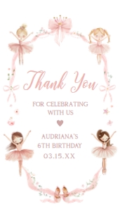 42BD Ballerina Birthday Party Favor Tag B: 42BD Ballerina Birthday Party Favor Tag