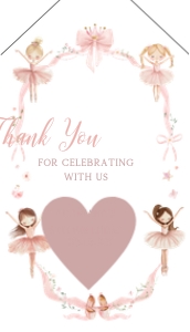 42BD Ballerina Birthday Party Favor Tag design preview