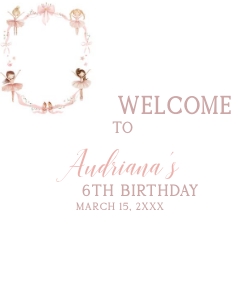 42BD Ballerina Birthday Party Welcome Sign design preview